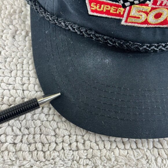 Vintage Super Sales 500 Strap Back Trucker Rope Hat OSFA Nascar Racing Black - Picture 9 of 10